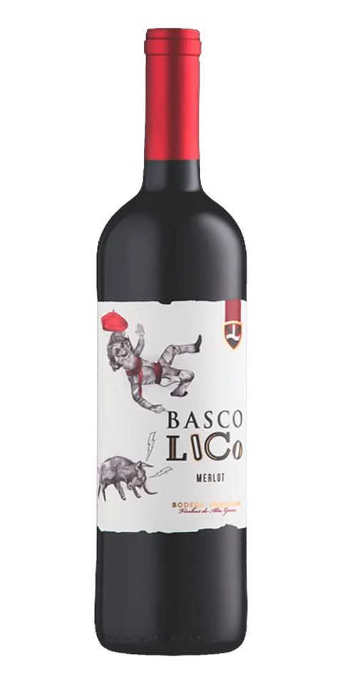 Garrafa do vinho Basco Loco Merlot