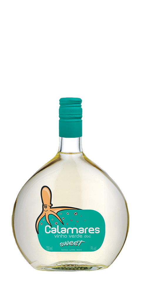 Garrafa do vinho Calamares Vinho Verde Doce