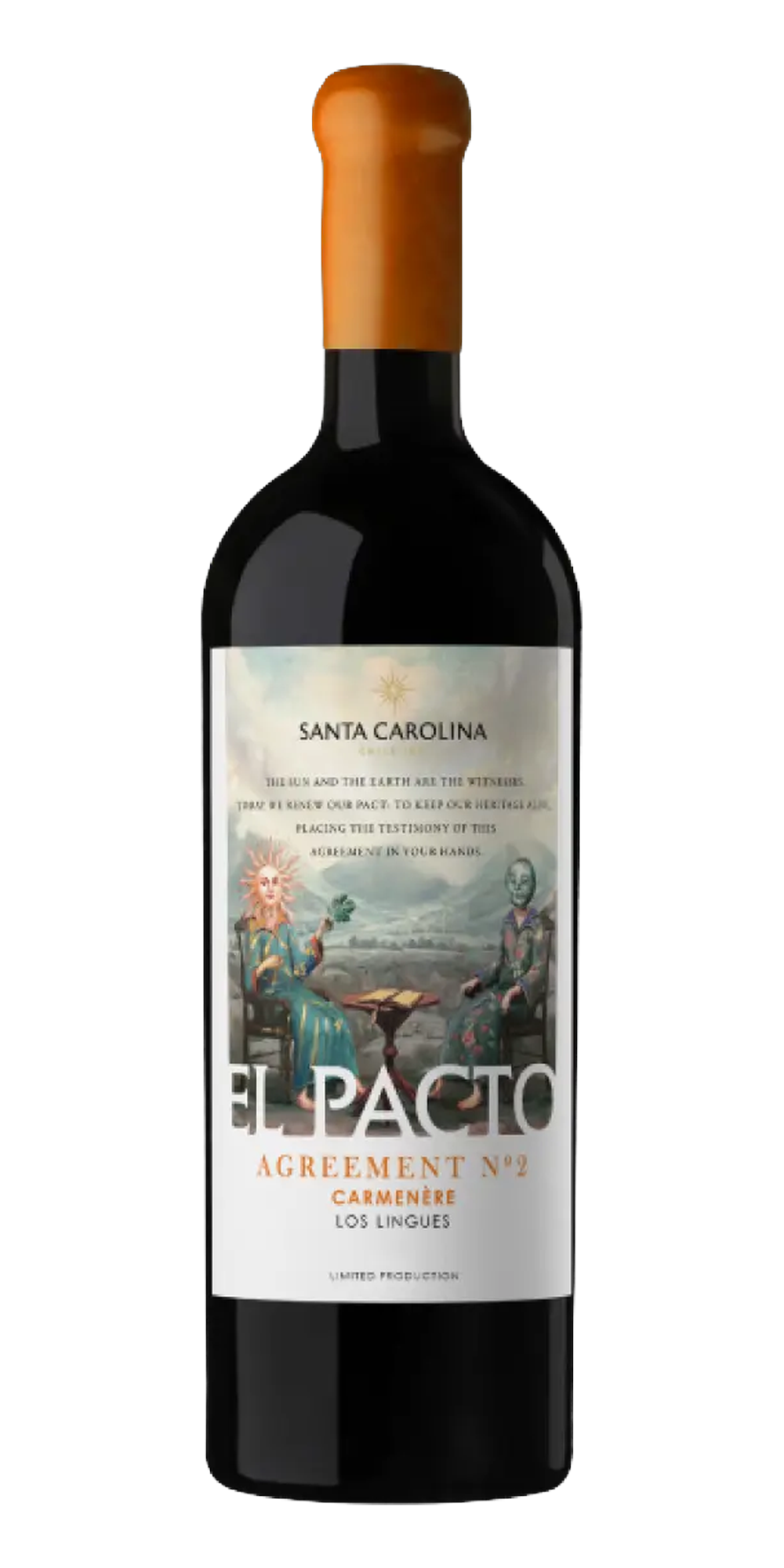 Garrafa do vinho El Pacto Acordo N. 2 Carménère