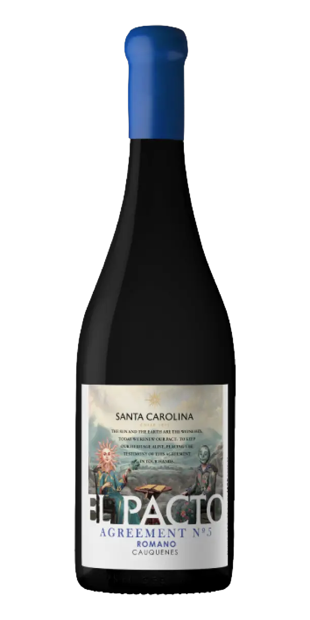 Garrafa do vinho El Pacto Acordo N. 5 Romano
