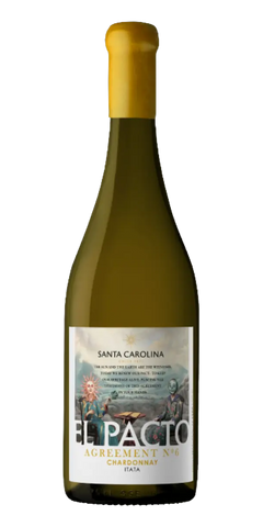 Garrafa do vinho El Pacto Acordo N. 6 Chardonnay