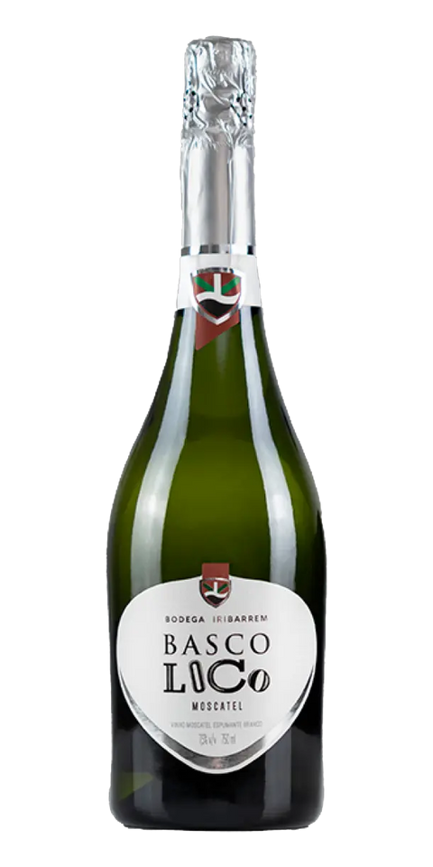 Garrafa do vinho Espumante Branco Basco Loco Moscatel