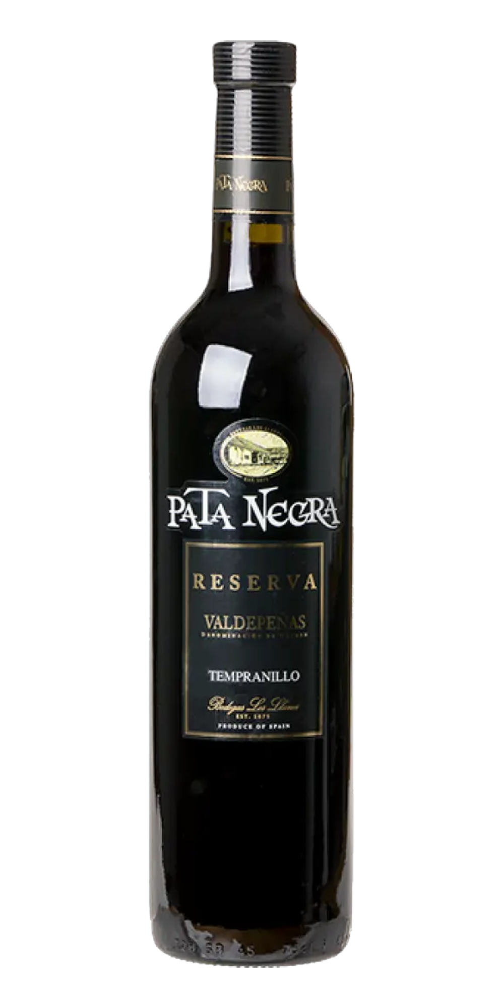 Garrafa do vinho Pata Negra Reserva Tempranillo DO Valdepeñas
