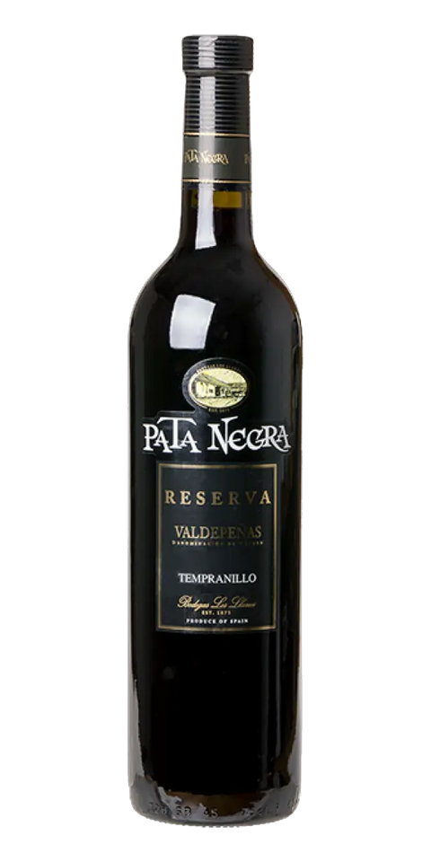 Garrafa do vinho Pata Negra Reserva Tempranillo DO Valdepeñas