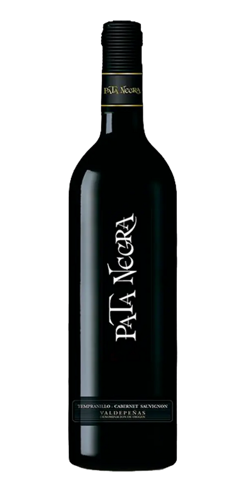 Garrafa do vinho Pata Negra Tempranillo/Cabernet Sauvignon DO Valdepeñas