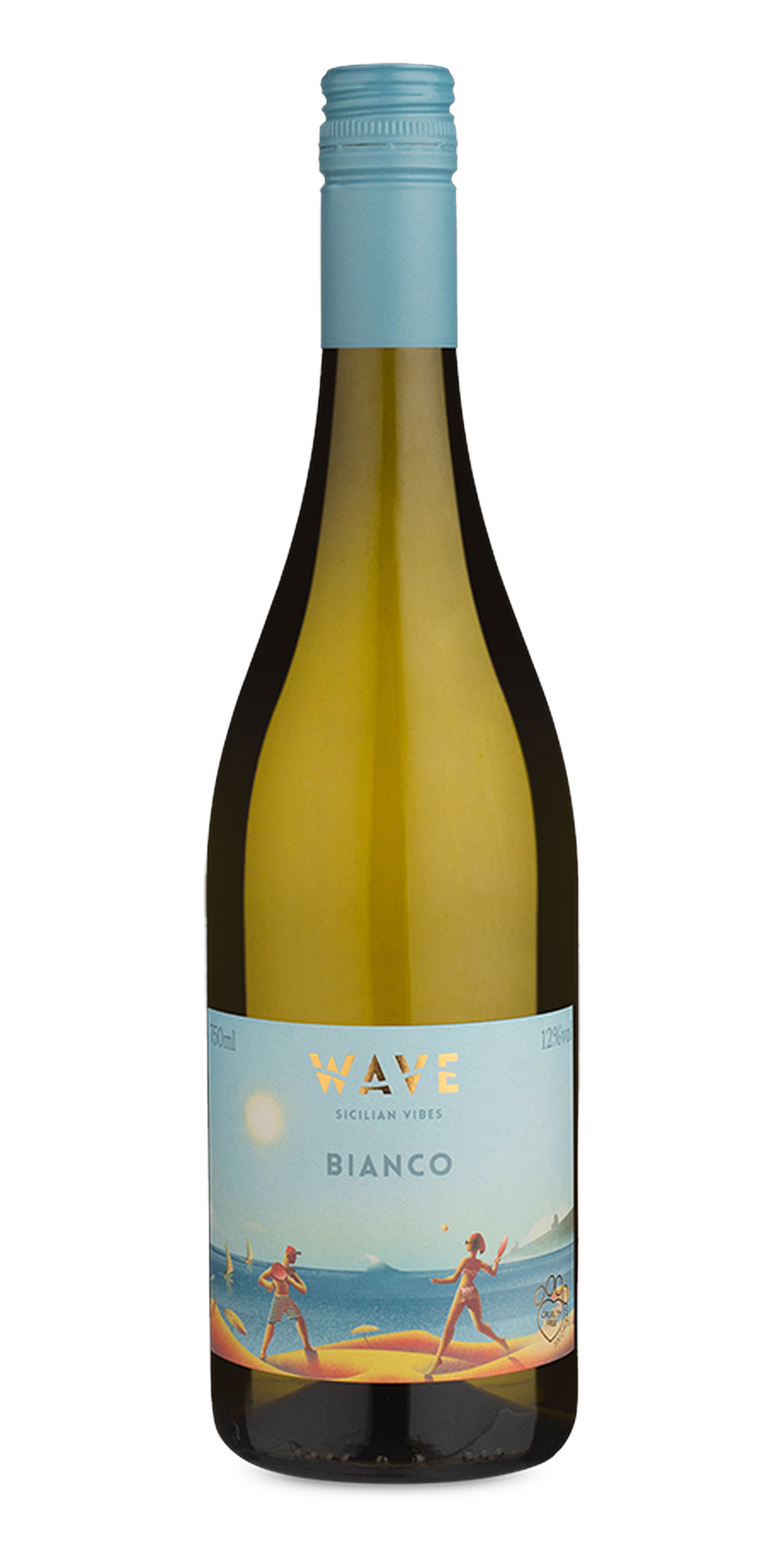 Garrafa do vinho Settesoli Wave Branco