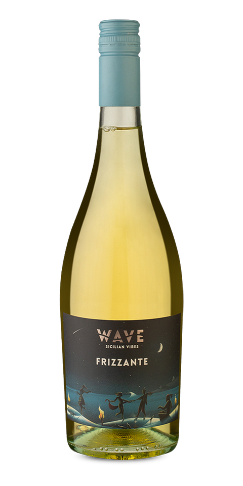 Garrafa do vinho Settesoli Wave Frisante Branco