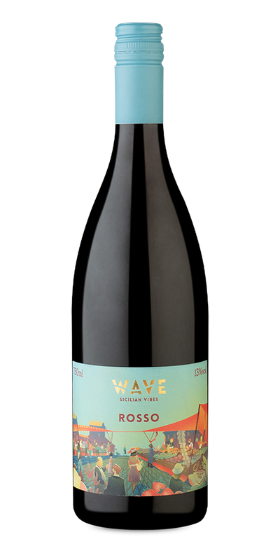 Garrafa do vinho Settesoli Wave Tinto