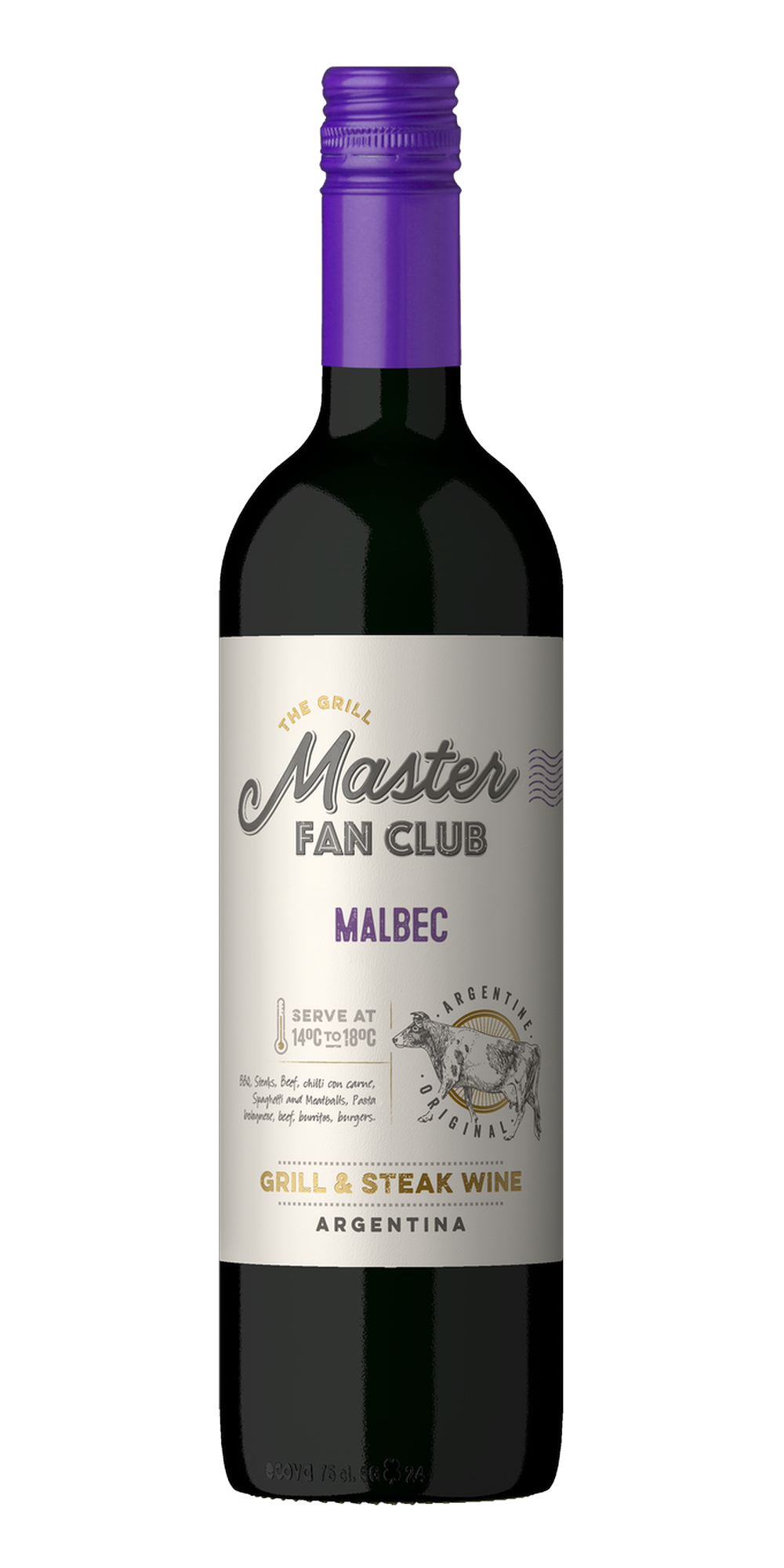 Garrafa do vinho The Grill Master Fan Club Malbec