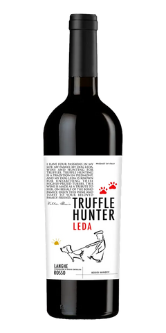 Garrafa do vinho Truffle Hunter Leda Langhe DOC Rosso