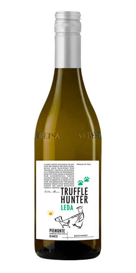 Garrafa do vinho Truffle Hunter Leda Piemonte DOC Branco